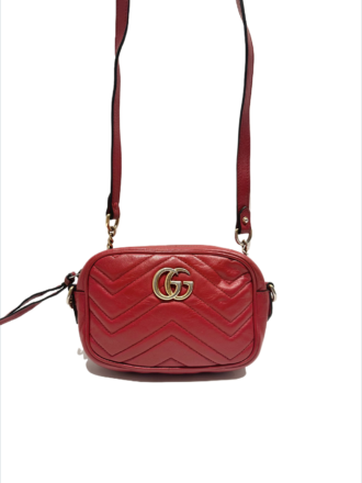 Gucci red GG marmont mini crossbody leather bag