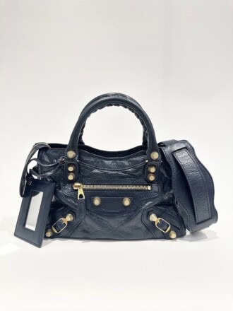 Balenciaga Blue Mini City Leather Handbag