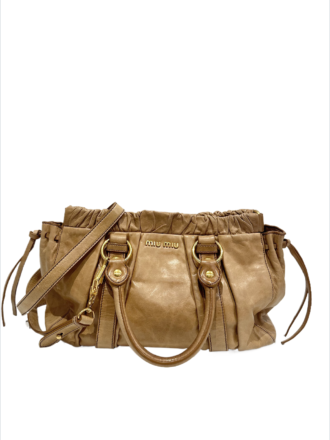 Miu Miu camel leather handbag