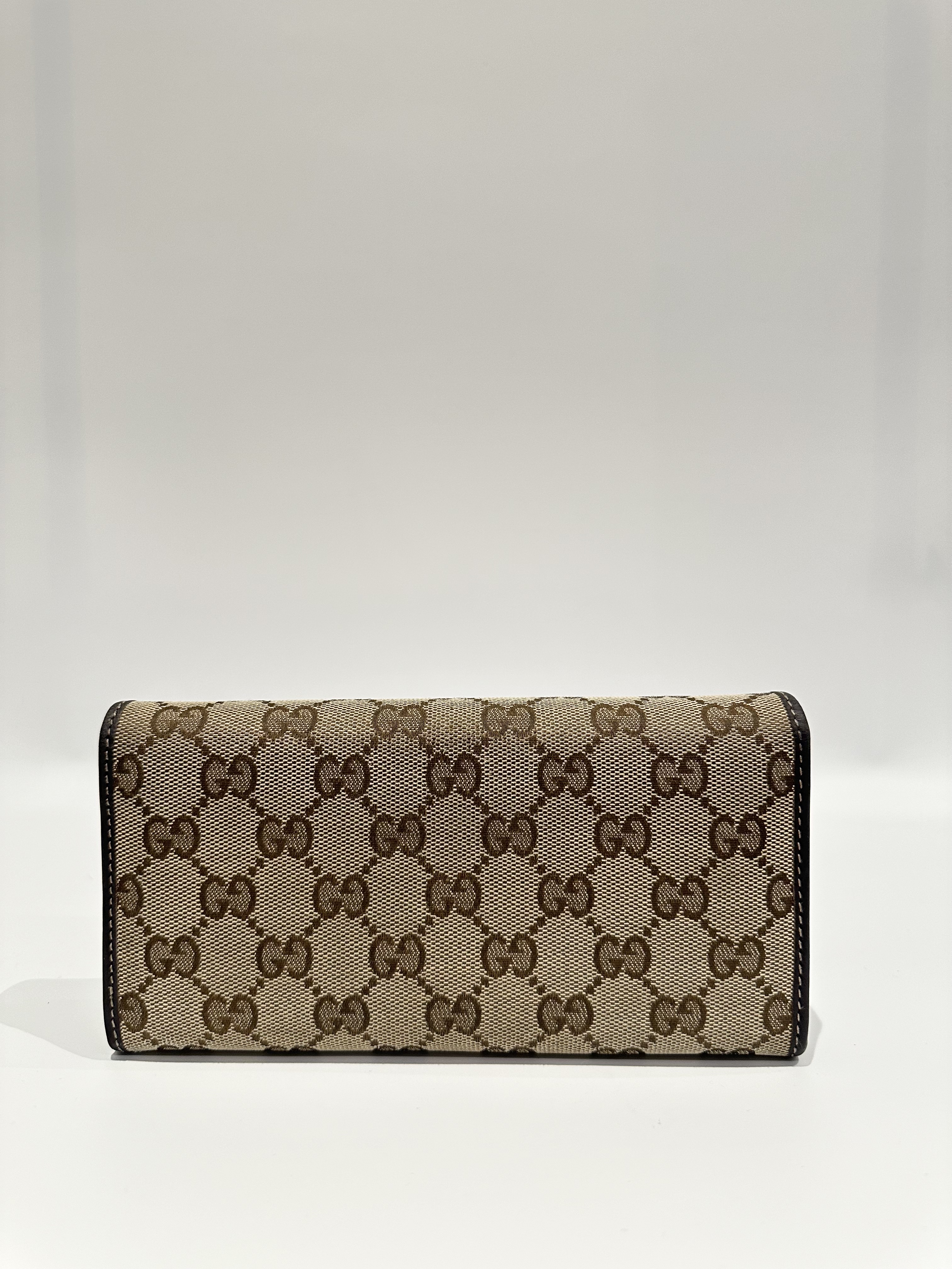 Gucci Brown GG Canvas Heart Logo Long Wallet - Image 4