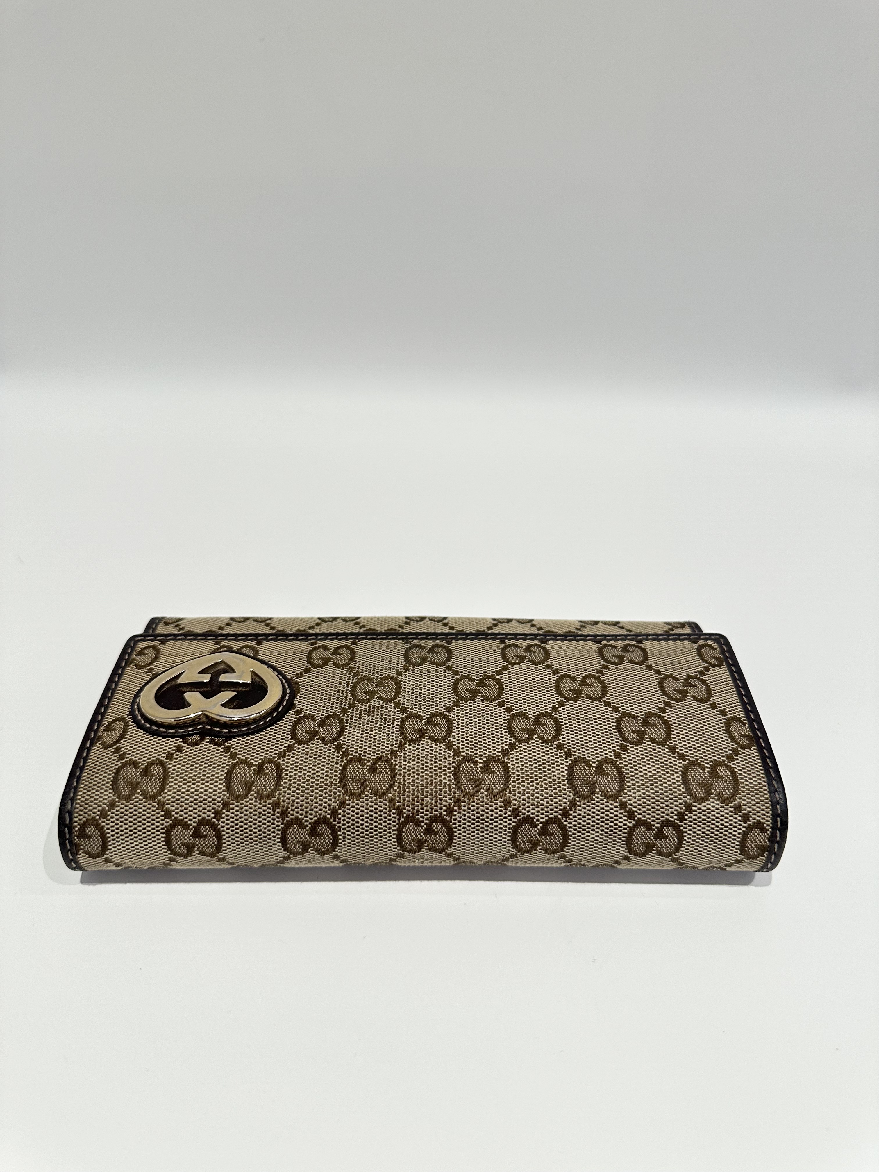 Gucci Brown GG Canvas Heart Logo Long Wallet - Image 5