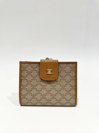 Celine Brown Beige Triomphe Canvas wallet