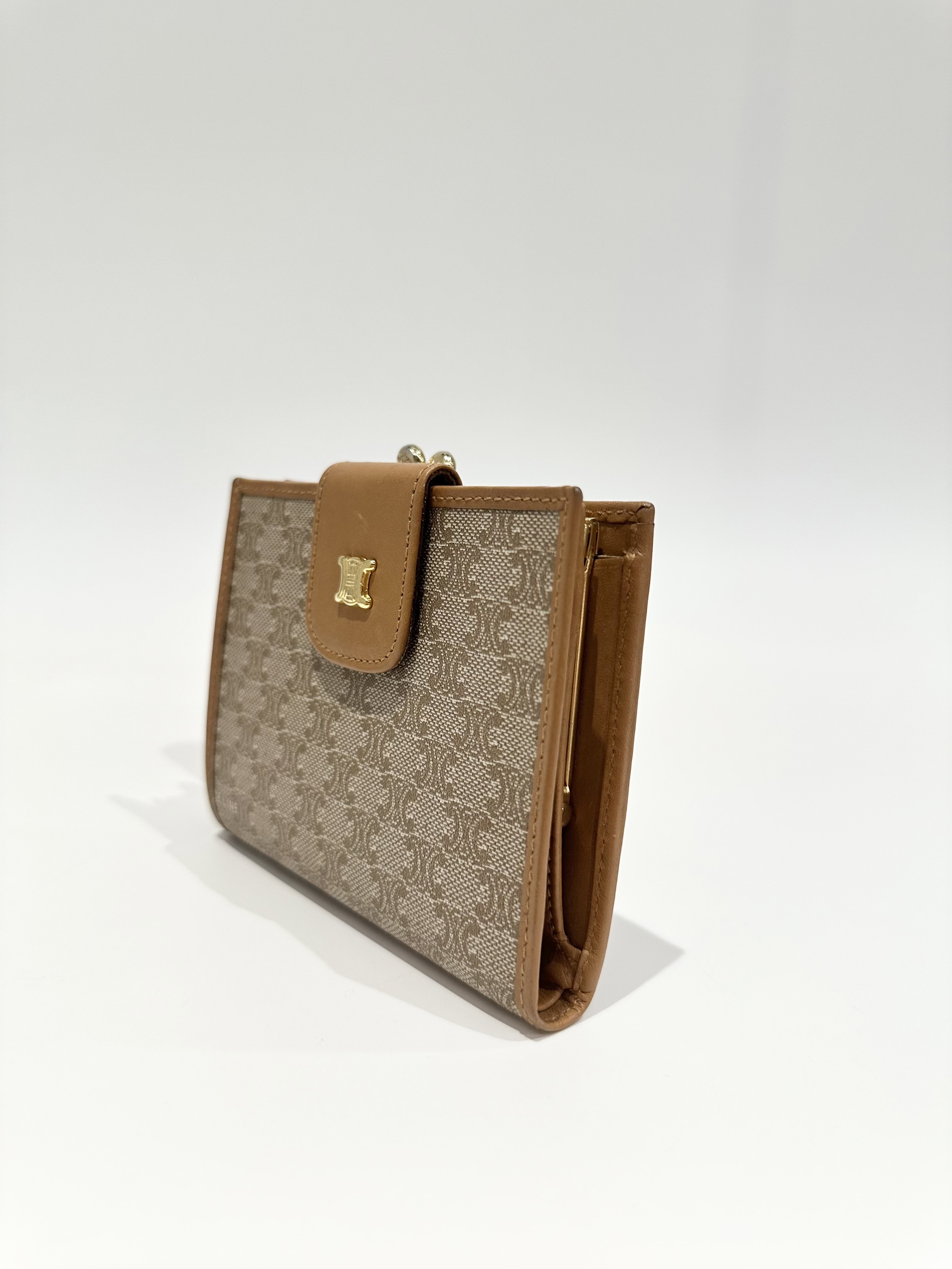 Celine Brown Beige Triomphe Canvas wallet - Image 2
