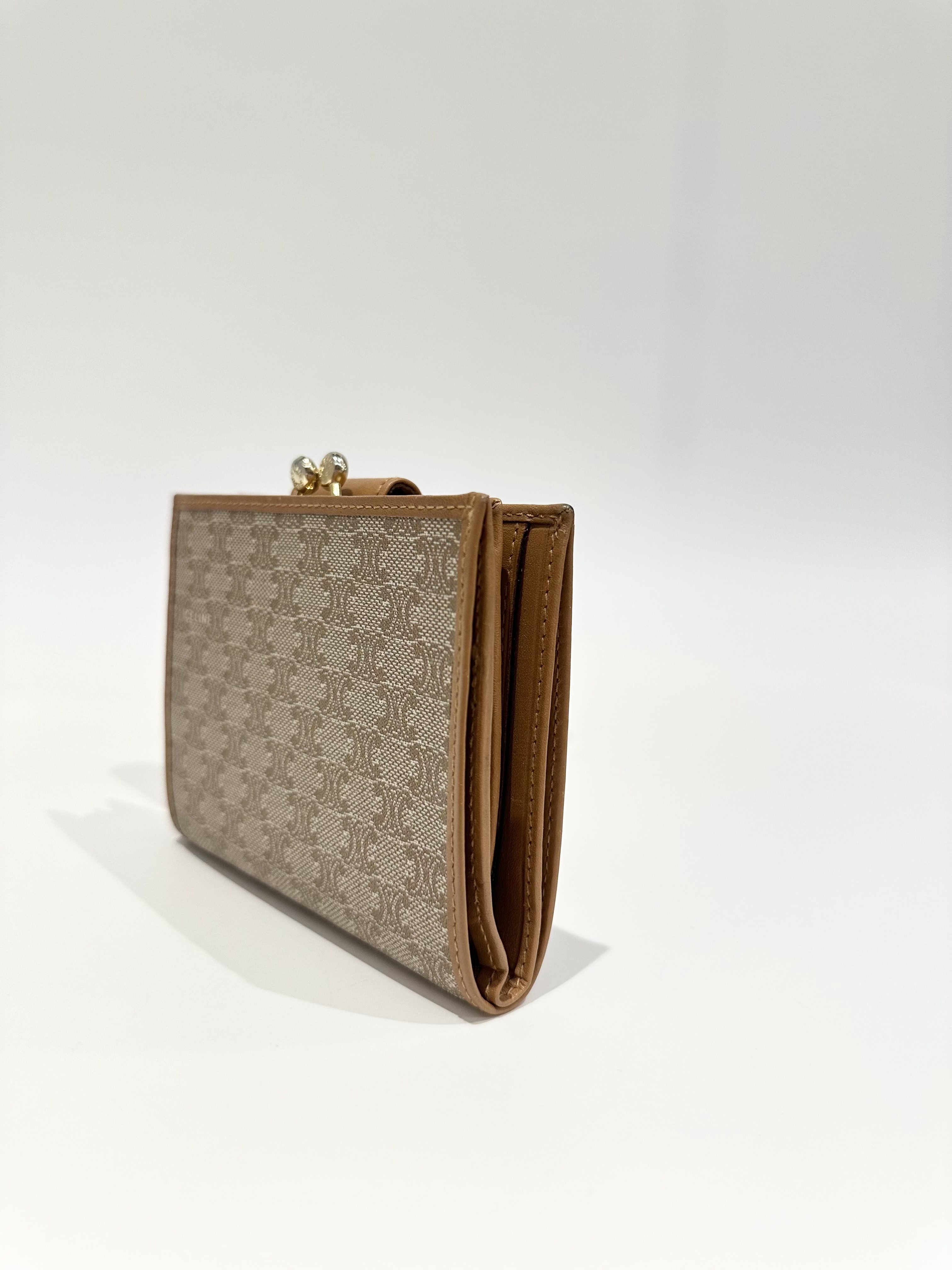 Celine Brown Beige Triomphe Canvas wallet - Image 3