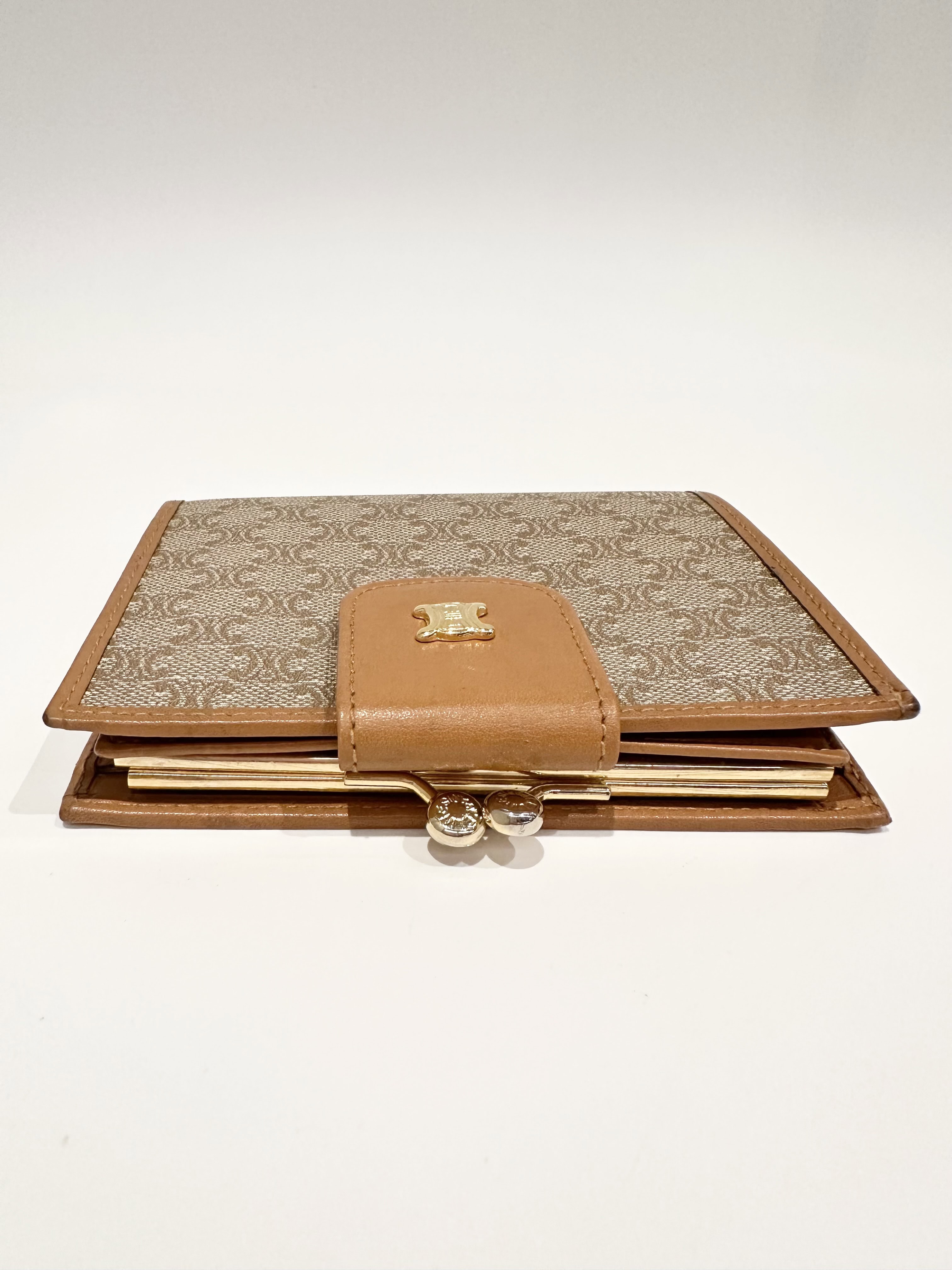 Celine Brown Beige Triomphe Canvas wallet - Image 5