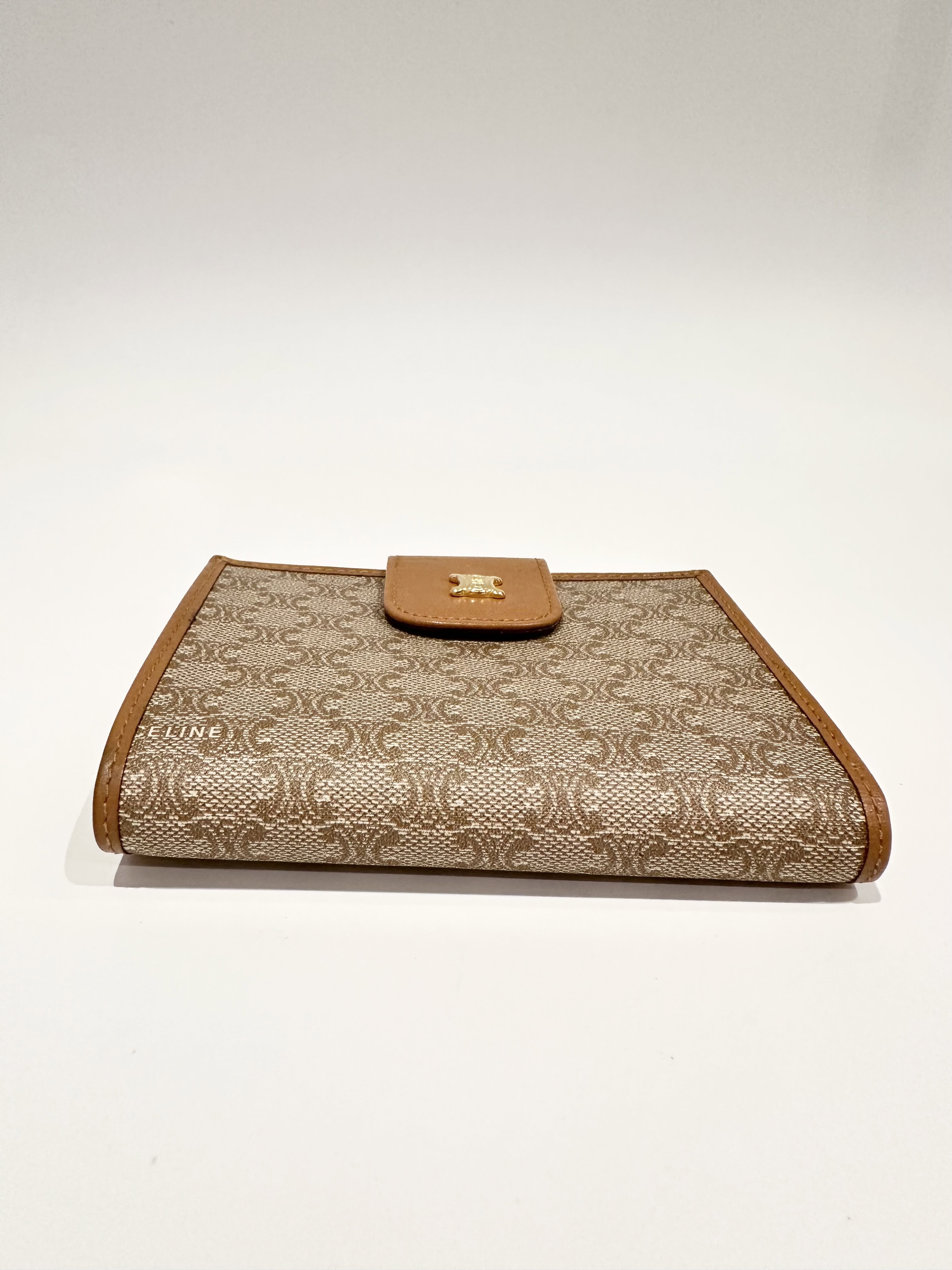Celine Brown Beige Triomphe Canvas wallet - Image 6