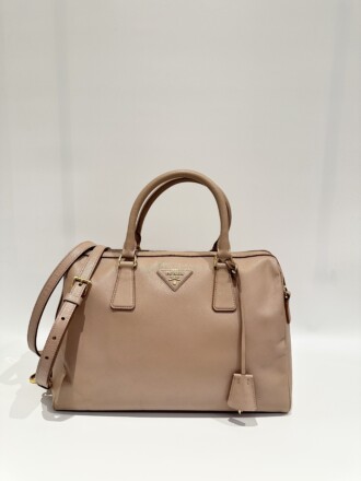 Prada Beige Boston Saffiano Leather Handbag