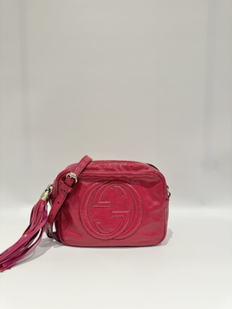 Gucci Red Soho Camera Patent Leather Crossbody Bag