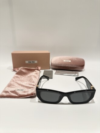 Miu Miu soft oval design sunglasses 0MU 09W Glimpse Slate Gray Lenses