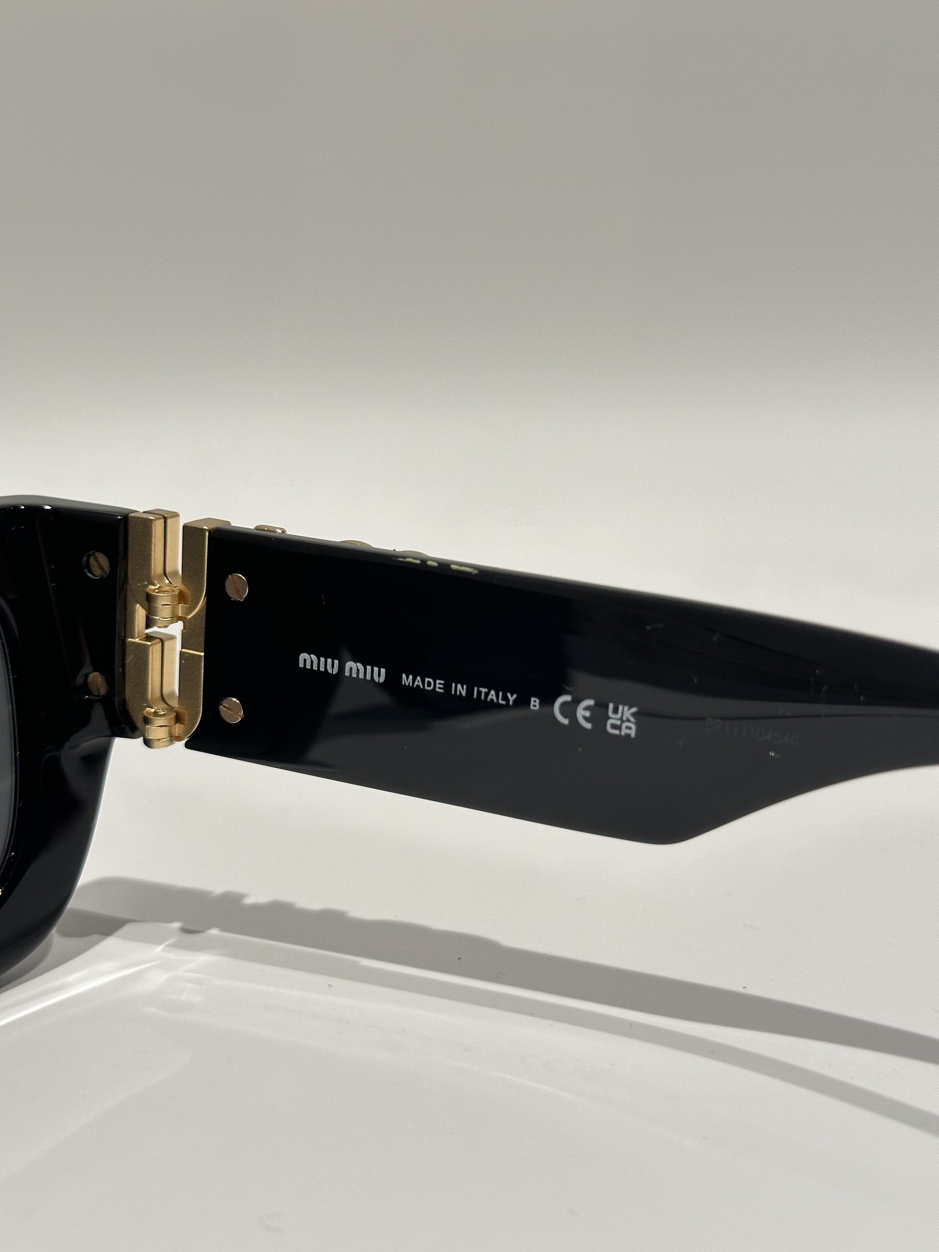 Miu Miu soft oval design sunglasses 0MU 09W Glimpse Slate Gray Lenses - Image 6