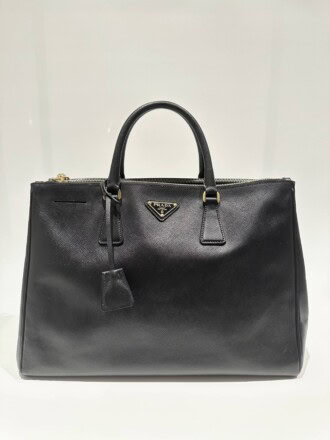 Prada Black Galleria Saffiano Leahter Handbag Large Size