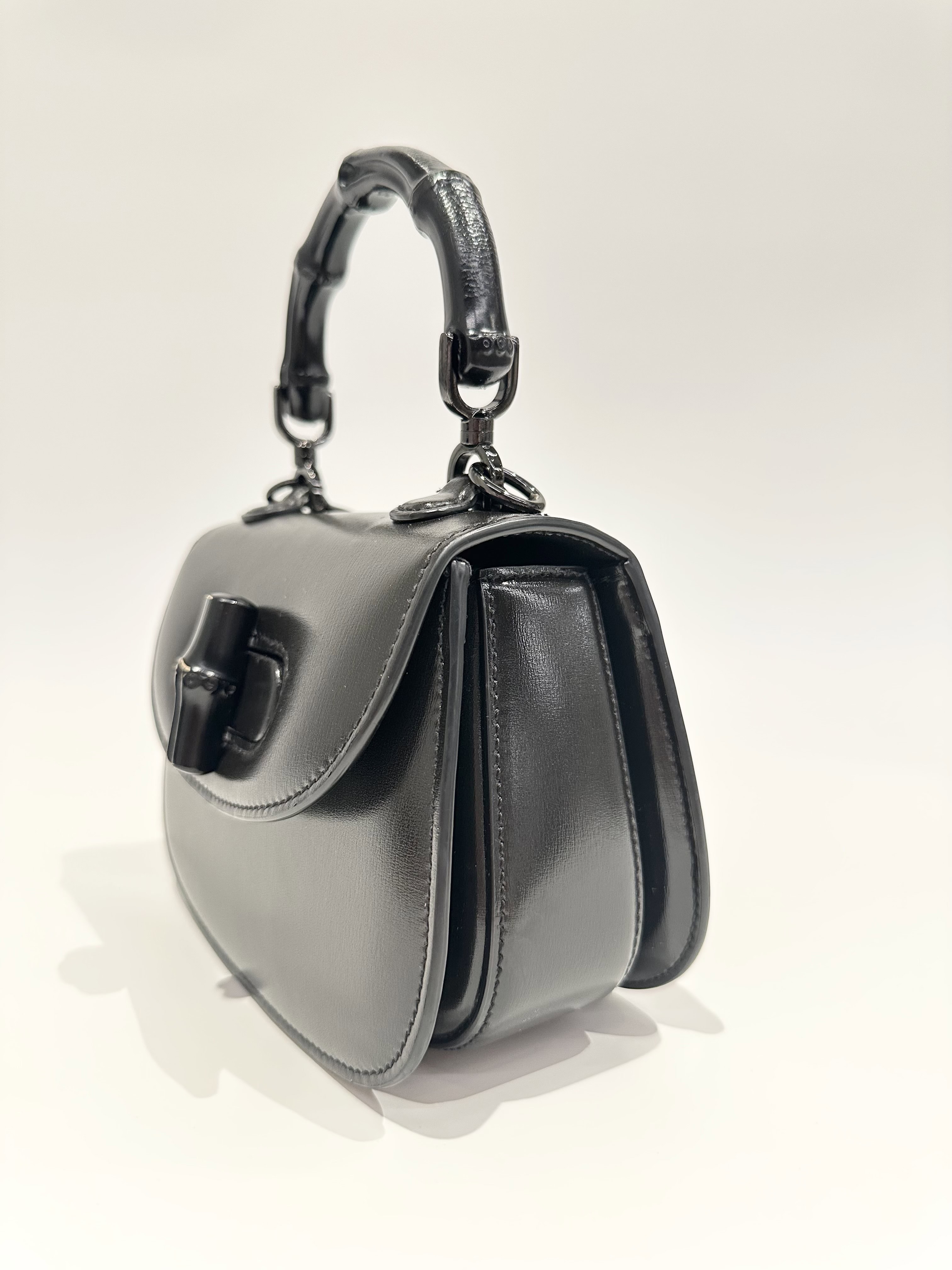 Gucci Black Bamboo Top Hanbdle Mini Leather Handbag - Image 2