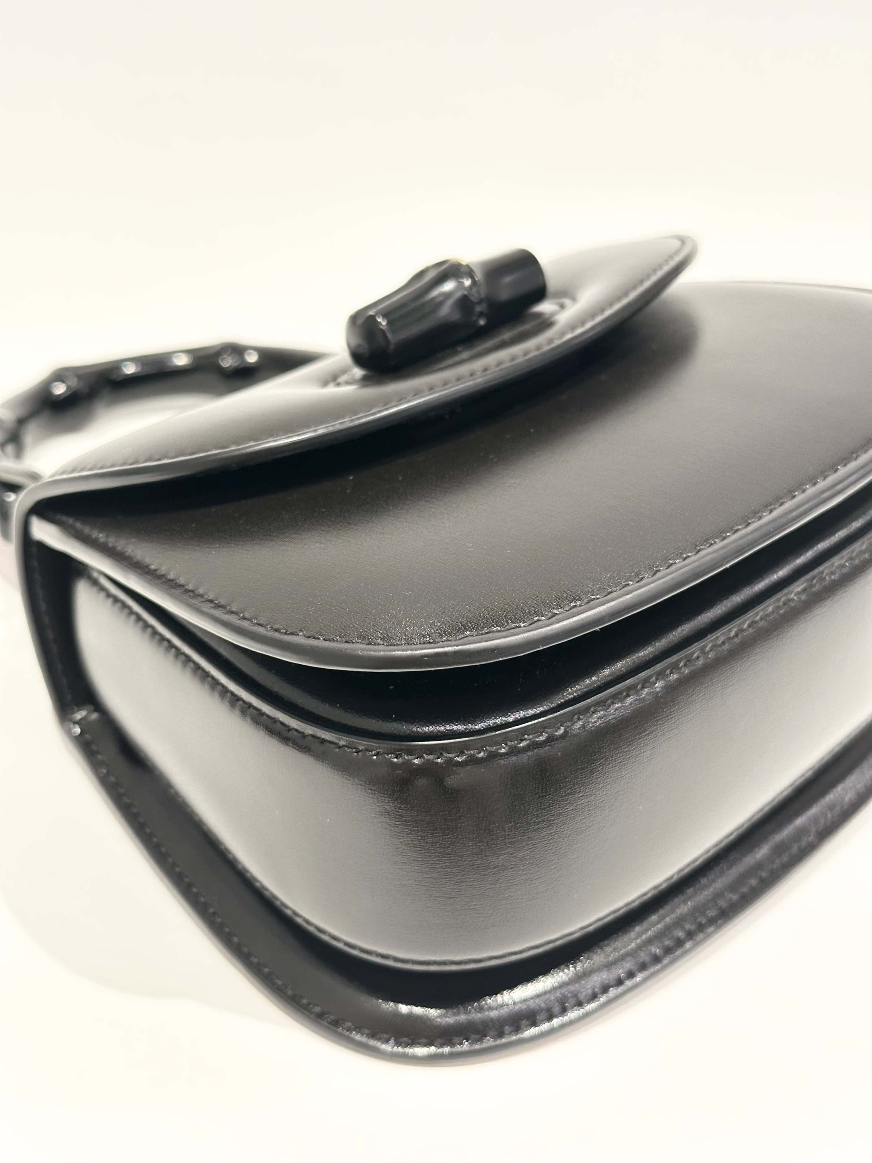 Gucci Black Bamboo Top Hanbdle Mini Leather Handbag - Image 9