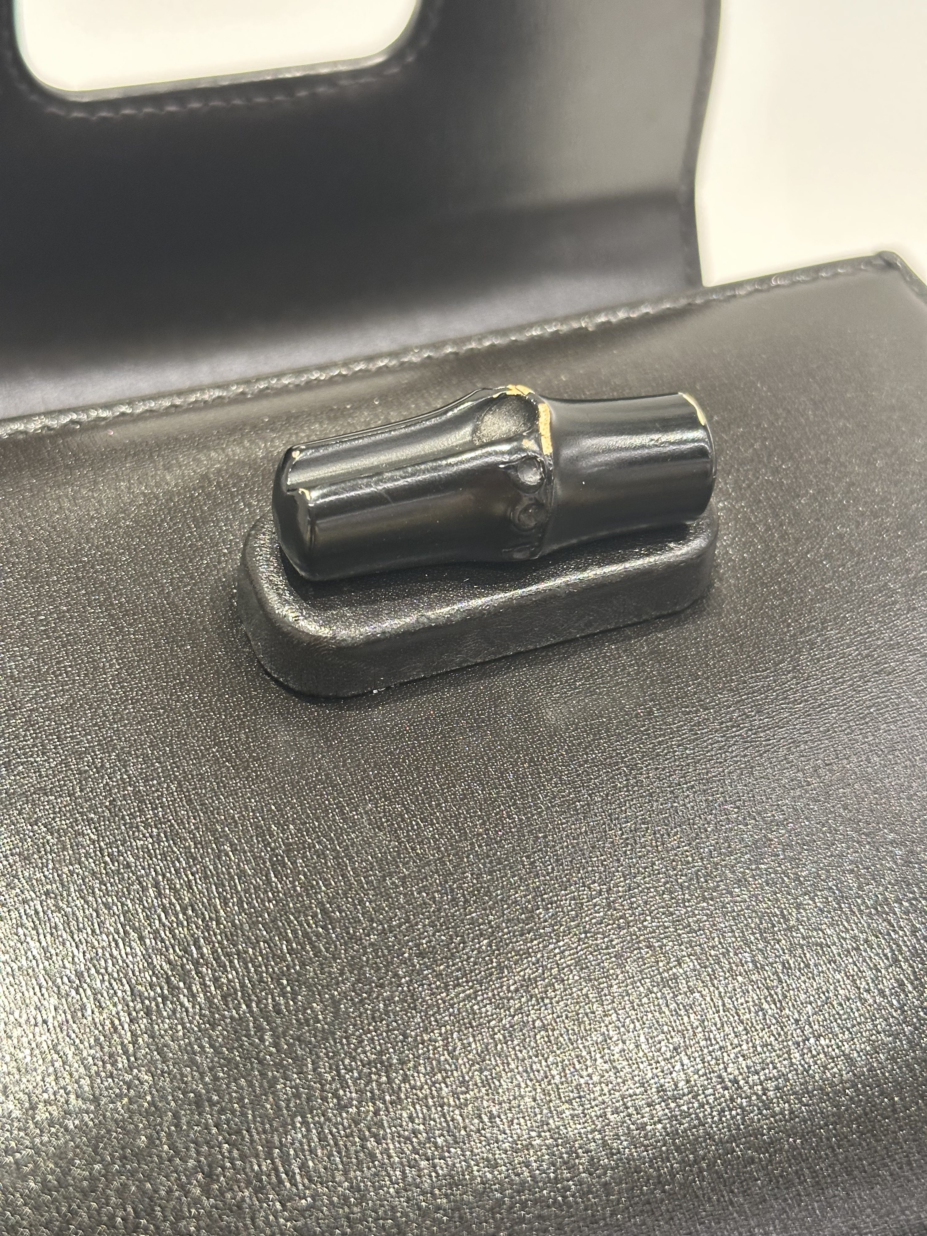 Gucci Black Bamboo Top Hanbdle Mini Leather Handbag - Image 16