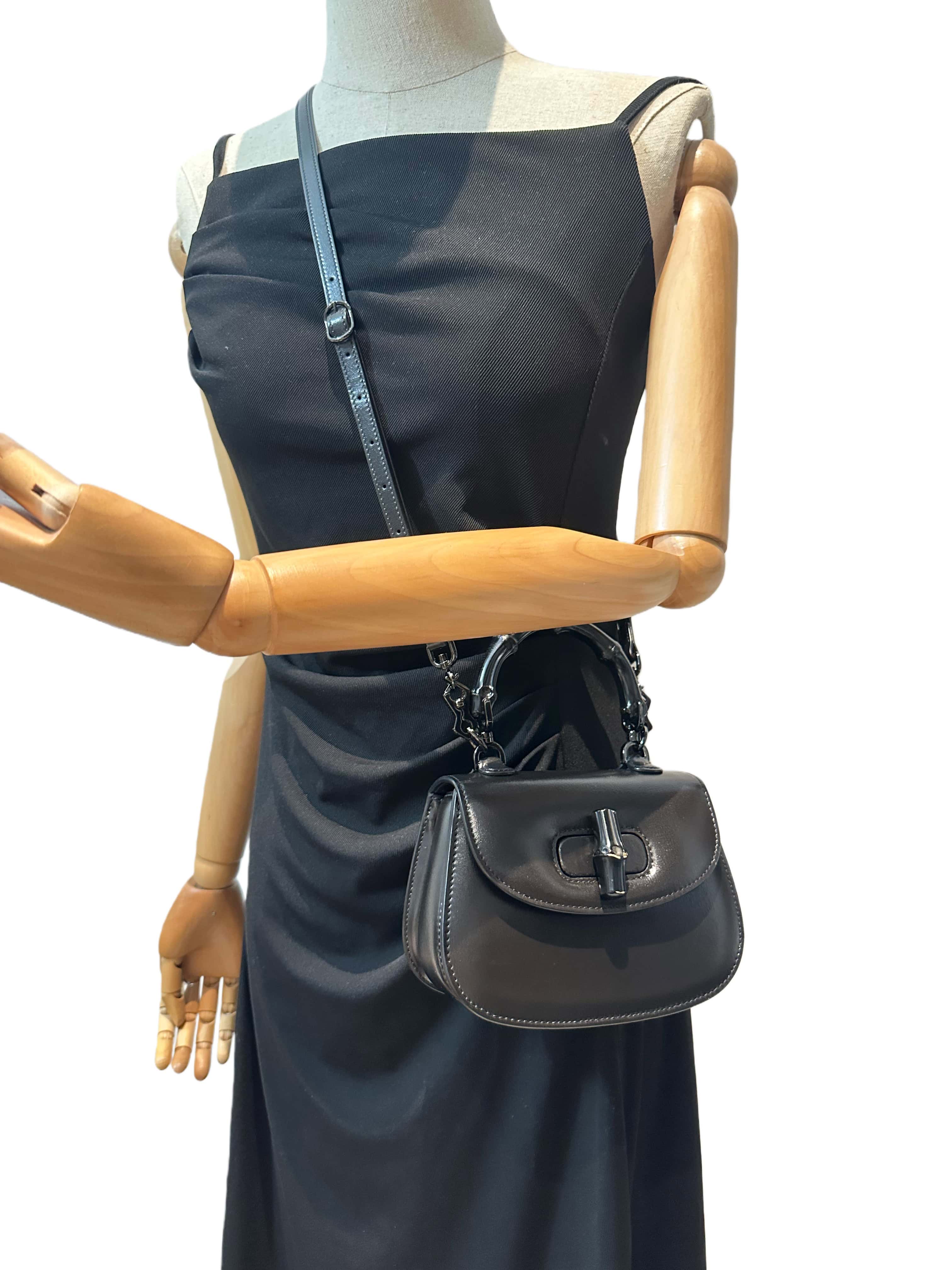 Gucci Black Bamboo Top Hanbdle Mini Leather Handbag - Image 19