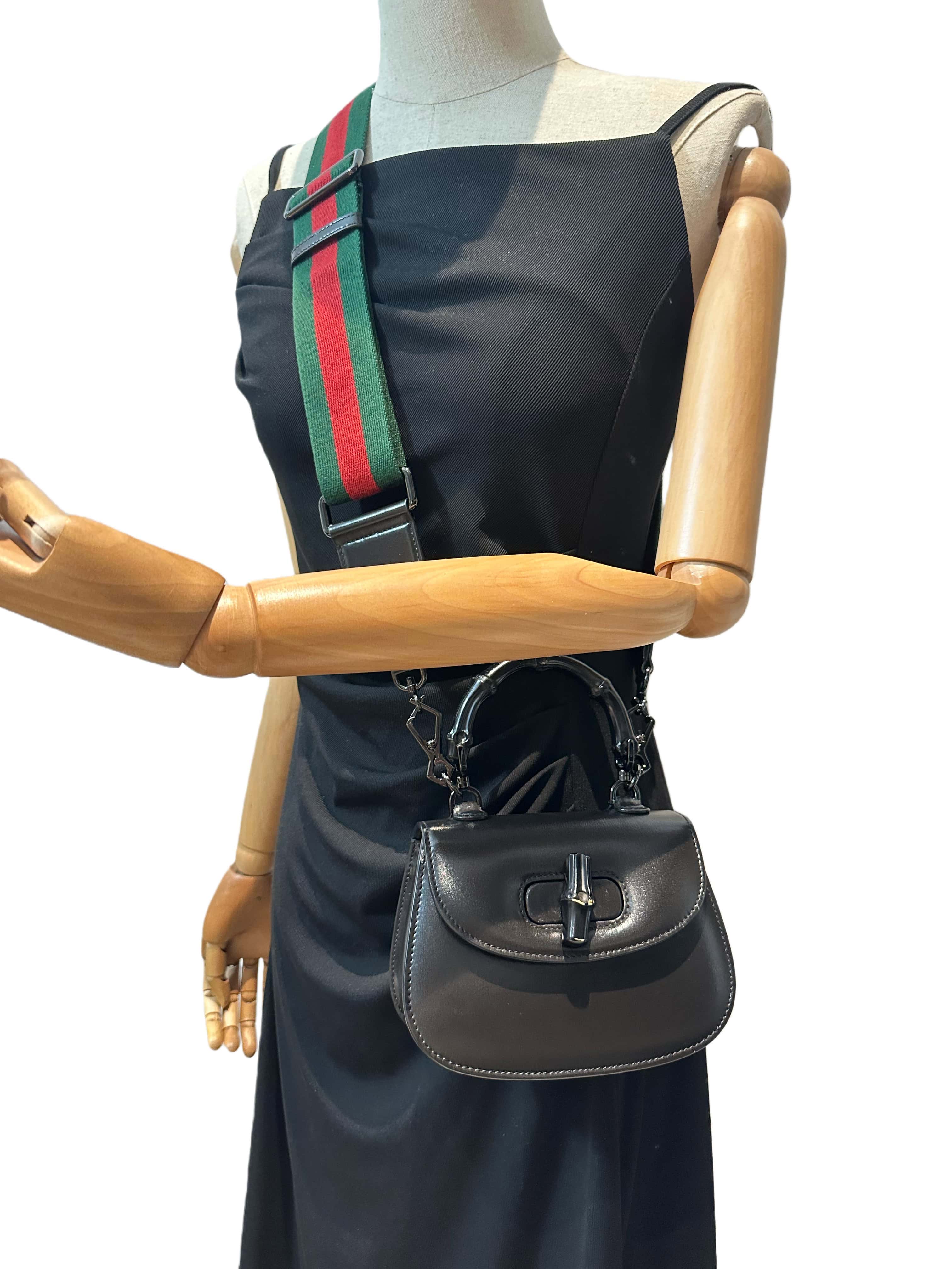 Gucci Black Bamboo Top Hanbdle Mini Leather Handbag - Image 20