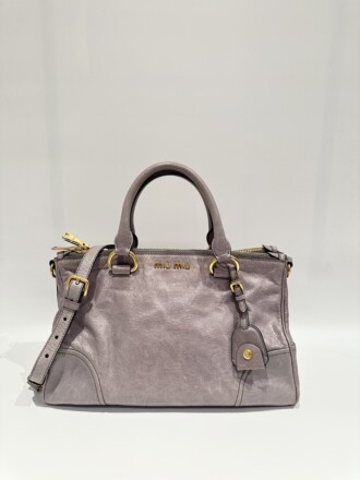 Miu Miu Lilac Soft Shine Leather Handbag