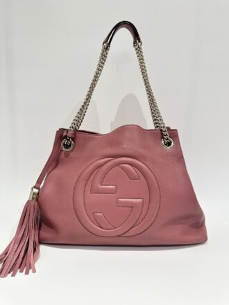 Gucci Pink Soho Leather Tote Bag