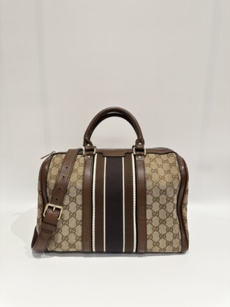 Gucci Brown Boston GG Canvas Handbag