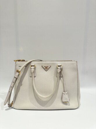 Prada White Galleria Saffiano Leather Handbag