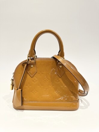 Louis Vuitton Brown Alma BB Patent Leather Handbag