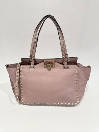 Valentino Garavani Pink Rockstud Leather Handbag