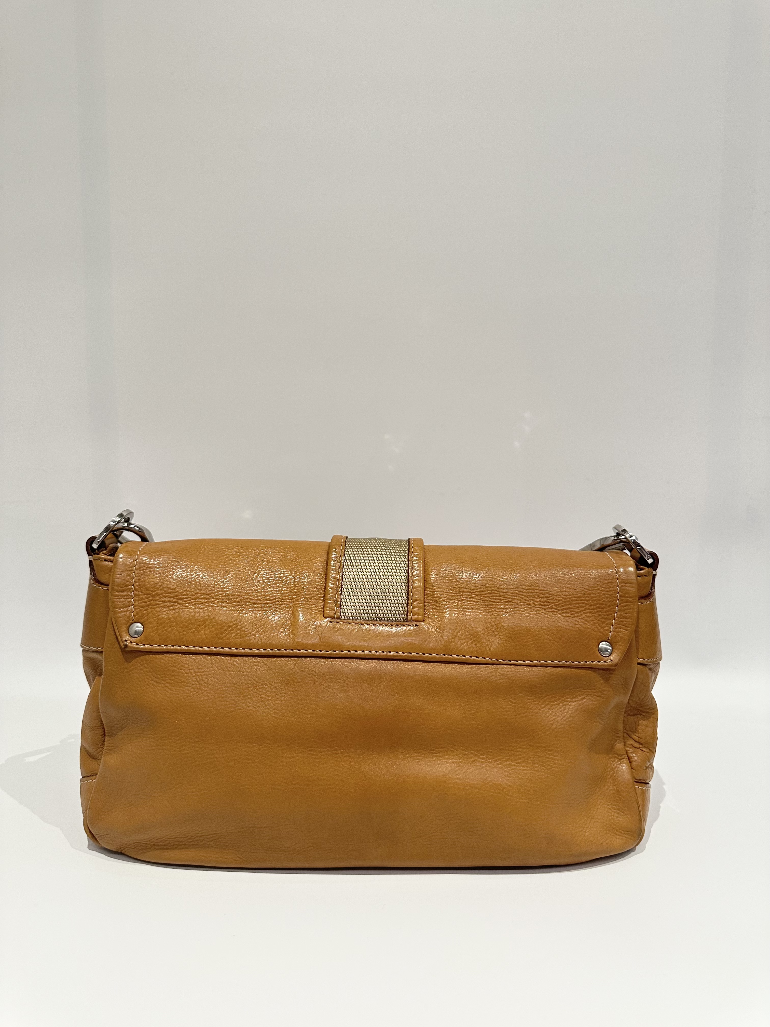 Prada Brown Side Logo Leather Shoulder Bag - Image 3