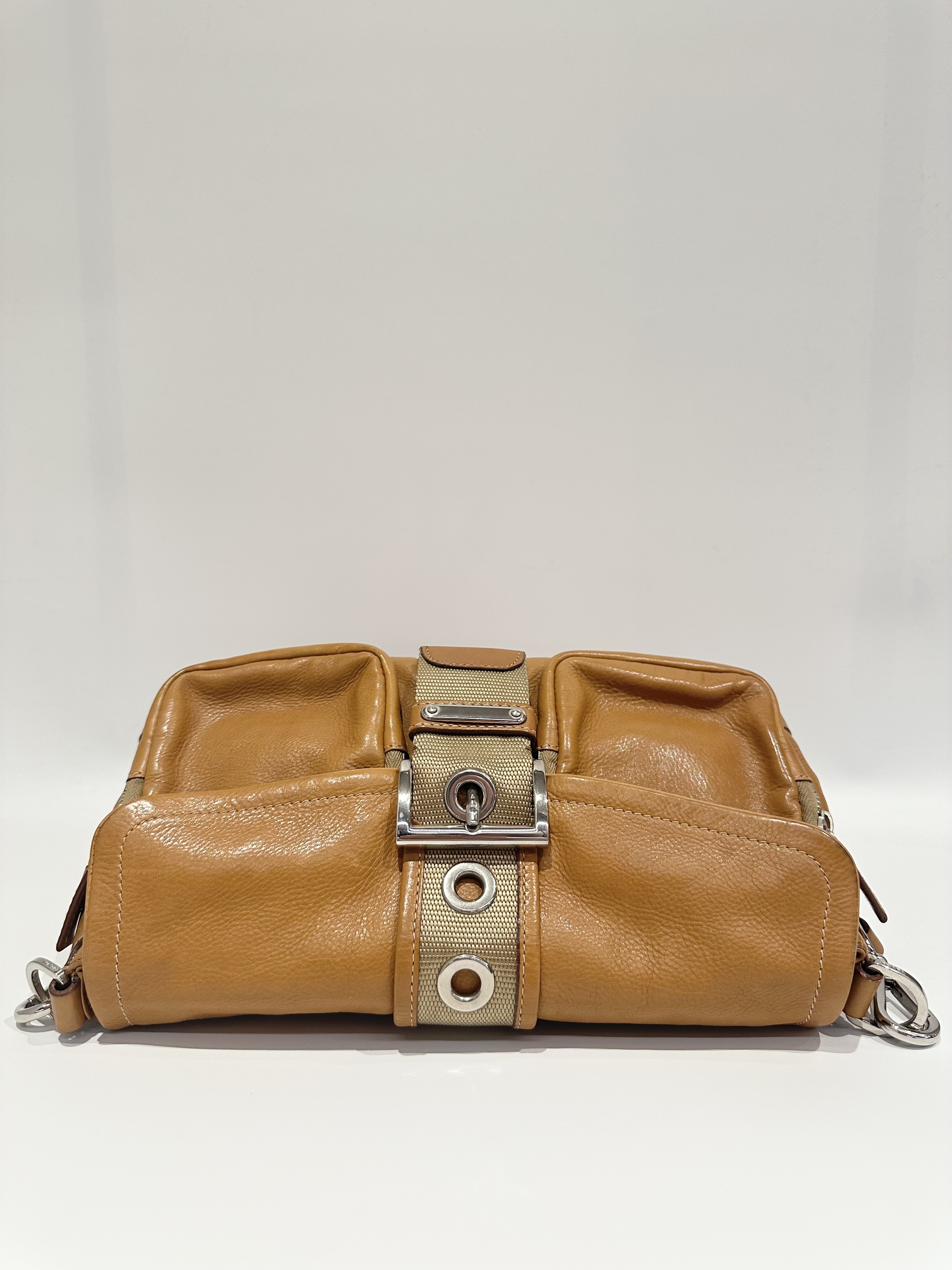 Prada Brown Side Logo Leather Shoulder Bag - Image 5