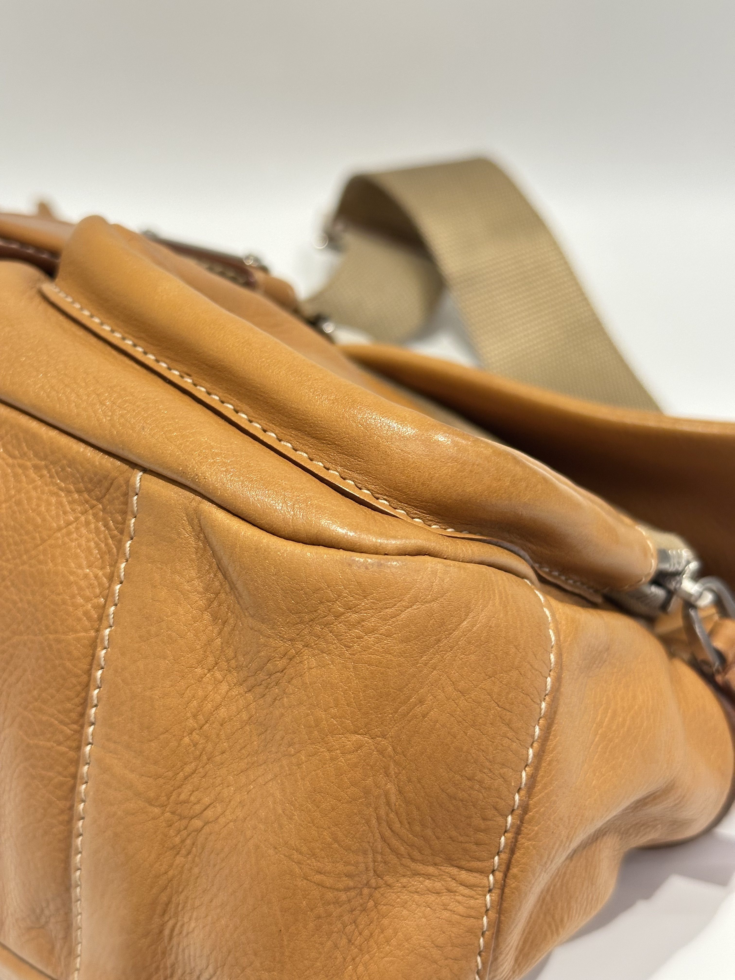 Prada Brown Side Logo Leather Shoulder Bag - Image 8