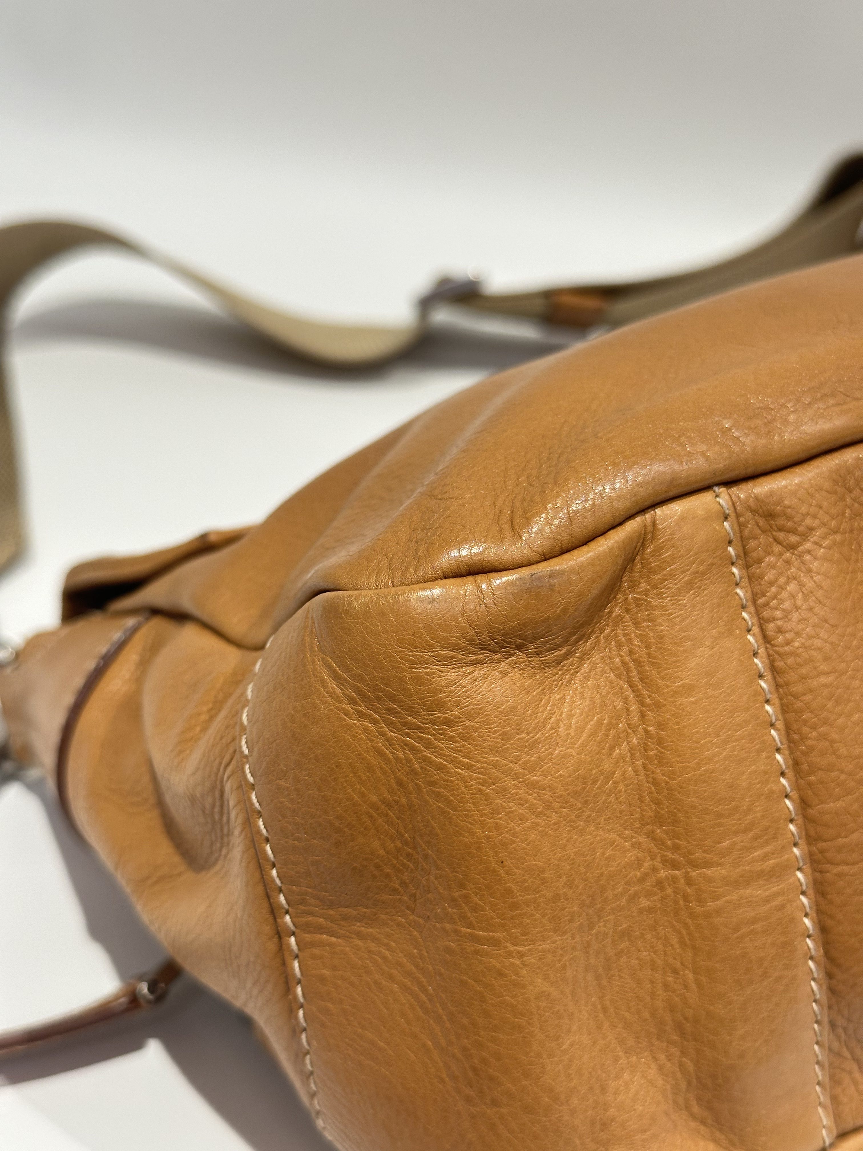 Prada Brown Side Logo Leather Shoulder Bag - Image 9