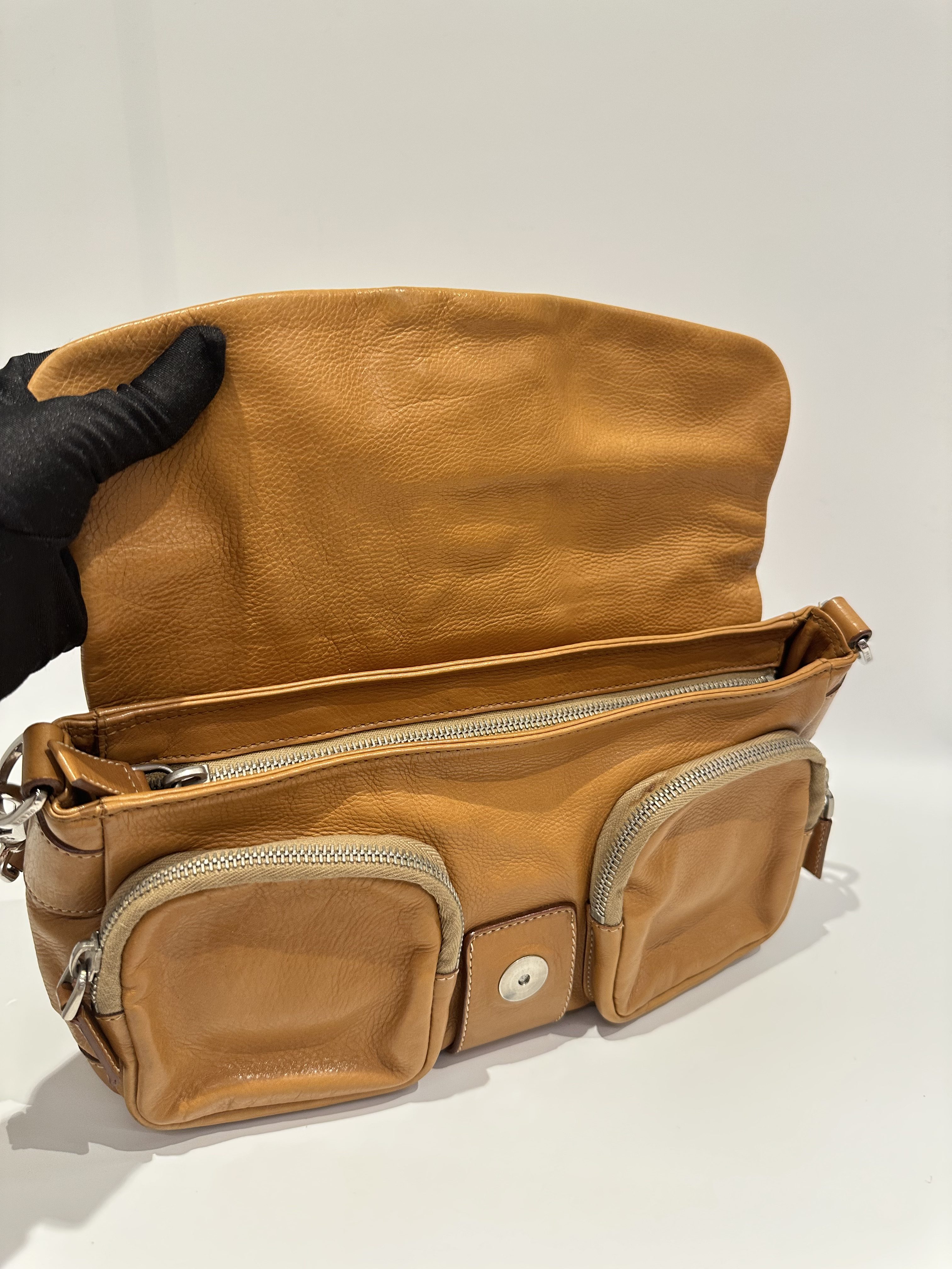 Prada Brown Side Logo Leather Shoulder Bag - Image 11