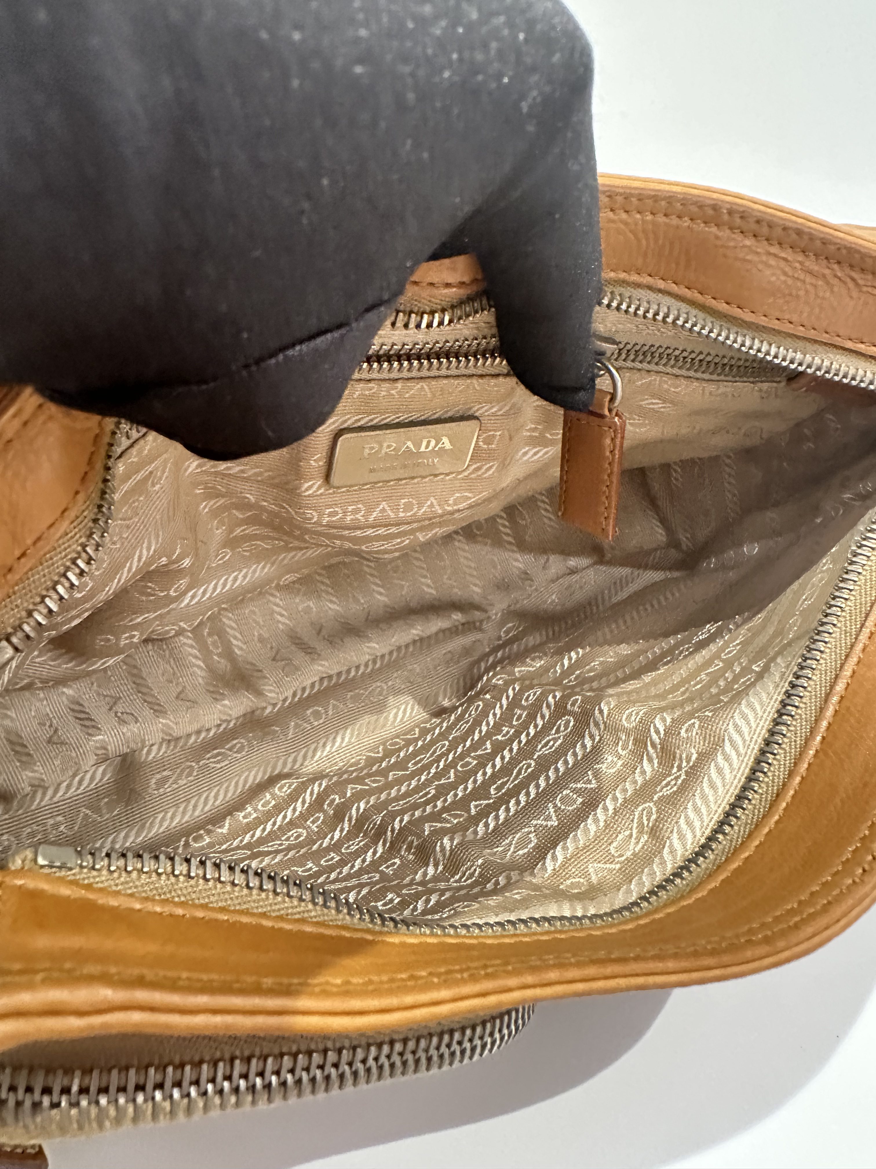 Prada Brown Side Logo Leather Shoulder Bag - Image 13