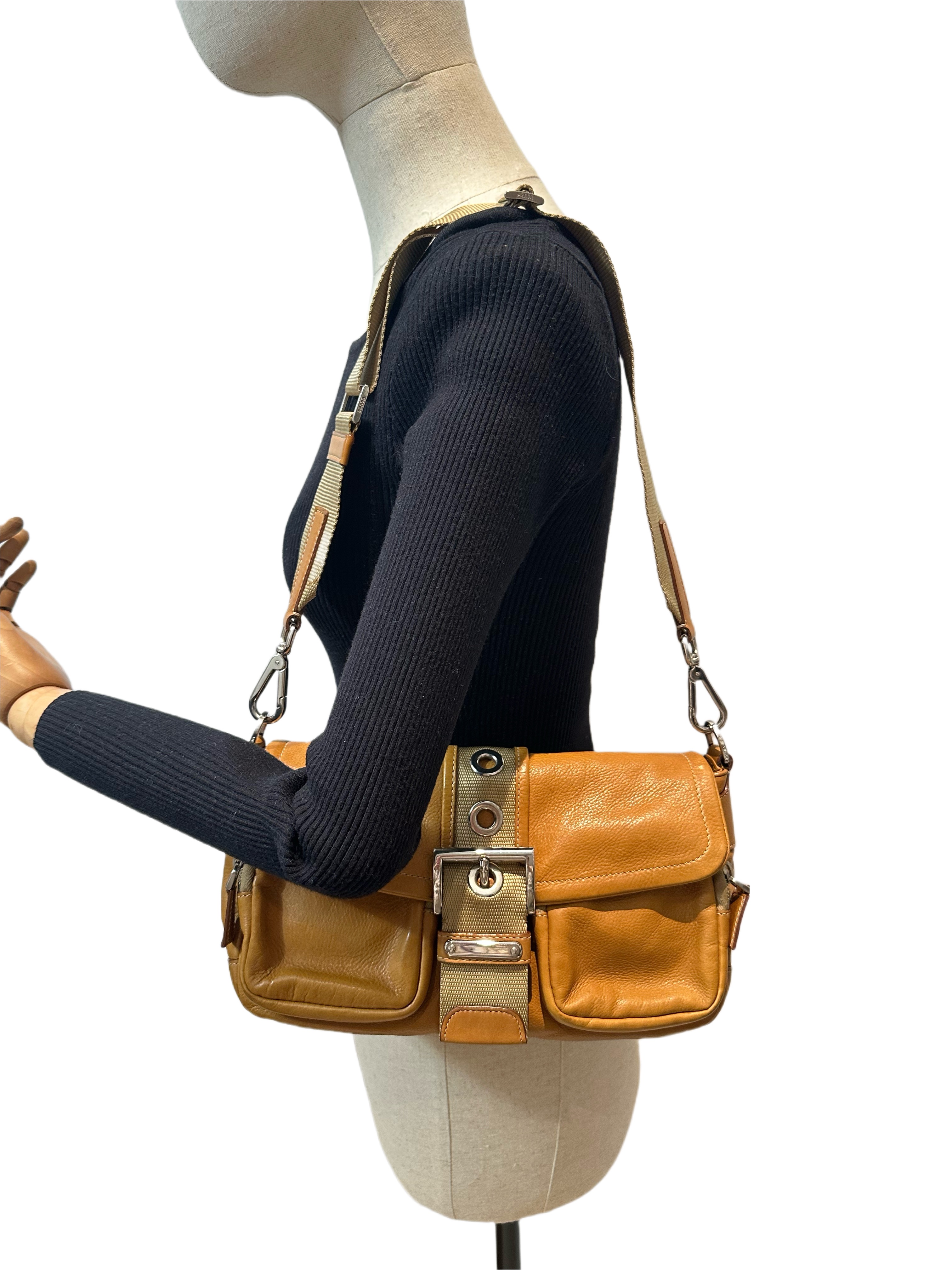 Prada Brown Side Logo Leather Shoulder Bag - Image 16