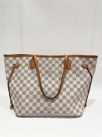 Louis Vuitton White Neverfull MM Canvas Tote Bag
