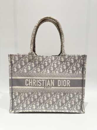 Dior Light Grey Book Tote Small Size Canvas Tote Bag