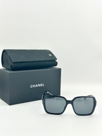 Chanel white letter square sunglasses