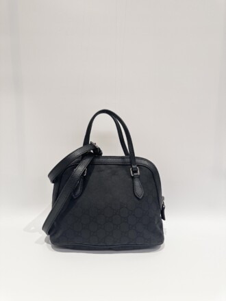 Gucci GG Canvas Vintage Dome Black Crossbody Bag