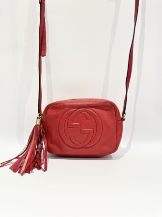 Gucci Red Soho Camera Crossbody Leather Bag