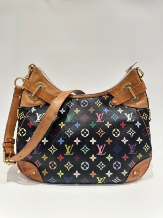 Louis Vuitton Black Multicolor Murakami Greta Monogram Canvas Handbag
