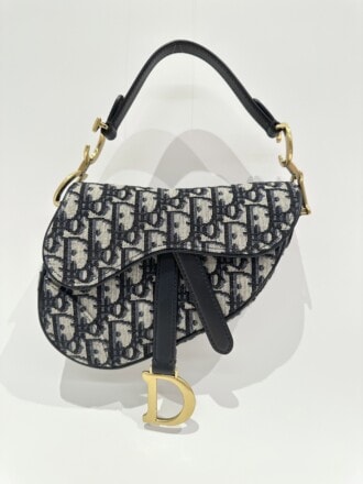 Dior Blue Saddle Cloth Handbag Small Size