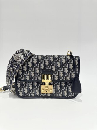 Dior Blue Addict Canvas Handbag With Blue Strap
