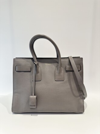 Saint Laurent Grey Sac De Jour Leather Handbag