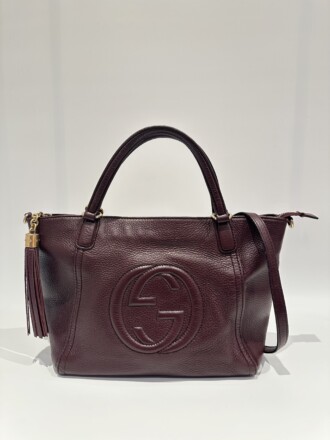 Gucci Burgundy Soho Top Handle Leather Tote bag