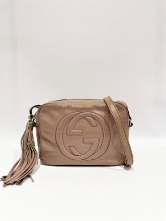 Gucci Soho Beige Patent Leather Crossbody Bag