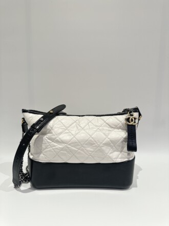 Chanel White Gabrielle Medium Size Leather Bag