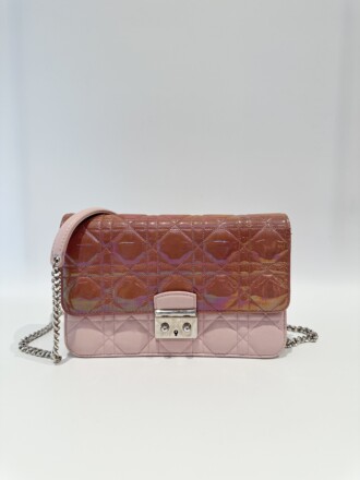 Christian Dior Pink Miss Dior Promenade Patente Leather Crossbody Bag
