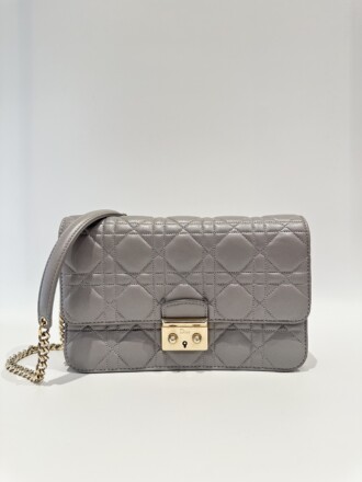 Christian Dior Grey Miss Dior Promenade Leather Crossbody Bag
