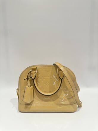 Louis Vuitton Beige Alma BB Monogram Vernis Leather Handbag