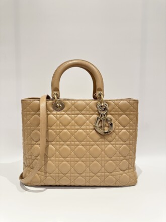 Dior Beige Lady Dior Large Leather Handbag
