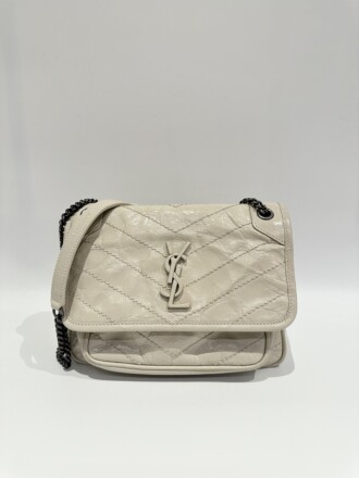 Saint Laurent Off White Niki Baby Leather Shoulder Bag